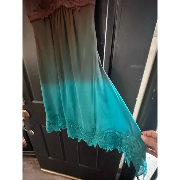 Sue Wong Floral 100% Silk Ombre Lace Slip Dress Size 2 - Picture 3 of 10